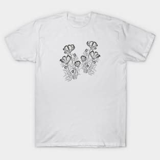 wildflowers ink drawing T-Shirt